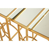 Kitchen & Dining Room Tables Avantis Set Of 3 Gold Finish Nesting Side Tables
