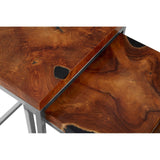 Kitchen & Dining Room Tables Surak Set Of 3 Teak Wood Nesting Tables