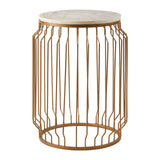 Shalimar Round Side Table With Wireframe Base - SE Home