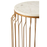 Shalimar Round Side Table With Wireframe Base - SE Home