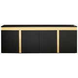 Deana Sideboard In Matte Black & Gold Finish With Stainless Steel - SE Home