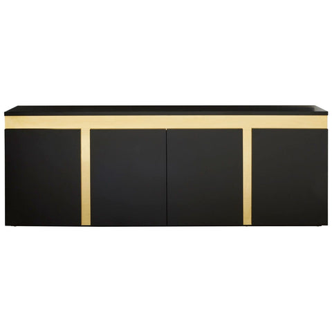 Deana Sideboard In Matte Black & Gold Finish With Stainless Steel - SE Home