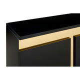 Deana Sideboard In Matte Black & Gold Finish With Stainless Steel - SE Home
