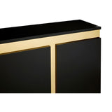Deana Sideboard In Matte Black & Gold Finish With Stainless Steel - SE Home
