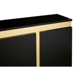 Cabinets & Storage Deana Sideboard In Matte Black & Gold Finish With Stainless Steel