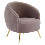 Downton Mink Velvet Armchair - SE Home