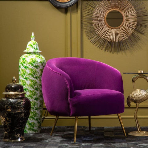 Downton Purple Velvet Armchair – SE Home