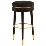 New York Black Velvet Bar Stool - SE Home