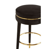 New York Black Velvet Bar Stool - SE Home