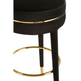 New York Black Velvet Bar Stool - SE Home