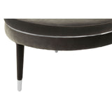 Manhattan Black Velvet Footstool - SE Home