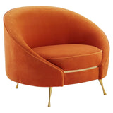 Downton Orange Velvet Armchair - SE Home