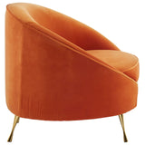 Arm Chairs, Recliners & Sleeper Chairs Downton Orange Velvet Armchair