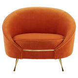 Downton Orange Velvet Armchair - SE Home