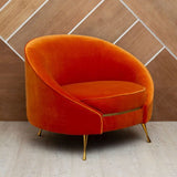 Downton Orange Velvet Armchair - SE Home