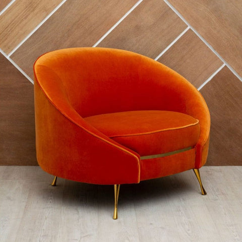 Arm Chairs, Recliners & Sleeper Chairs Downton Orange Velvet Armchair