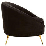 Downton Black Velvet Armchair - SE Home