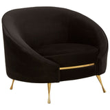 Downton Black Velvet Armchair - SE Home