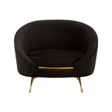 Downton Black Velvet Armchair - SE Home