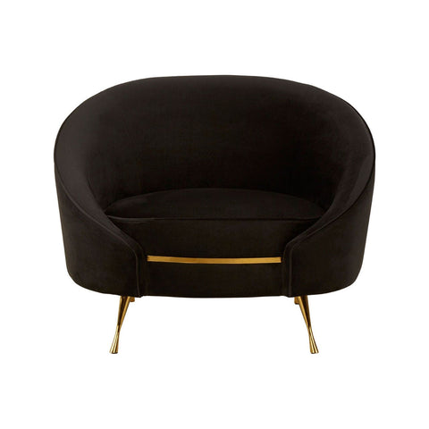 Downton Black Velvet Armchair - SE Home