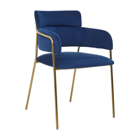 Tamzin Blue Velvet Dining Chair - SE Home