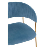 Arm Chairs, Recliners & Sleeper Chairs Tamzin Blue Channel Gold Finish Dining Chair