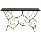 Coffee Tables Rany Black Stone Top Console Table