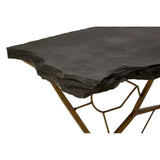 Coffee Tables Rany Black Stone Top Console Table