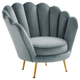 Arm Chairs, Recliners & Sleeper Chairs Ovala Light Blue Scalloped Chair