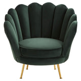 Ovala Deep Green Scalloped Chair - SE Home