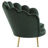 Ovala Deep Green Scalloped Chair - SE Home