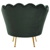 Ovala Deep Green Scalloped Chair - SE Home