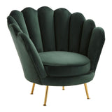 Ovala Deep Green Scalloped Chair - SE Home