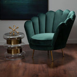 Ovala Deep Green Scalloped Chair - SE Home