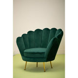 Ovala Deep Green Scalloped Chair - SE Home