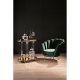 Ovala Deep Green Scalloped Chair - SE Home