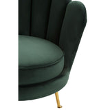 Ovala Deep Green Scalloped Chair - SE Home
