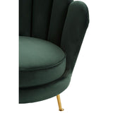 Arm Chairs, Recliners & Sleeper Chairs Ovala Deep Green Scalloped Chair