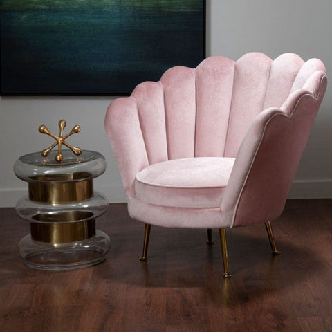 Arm Chairs, Recliners & Sleeper Chairs Ovala Pink Scalloped Chair