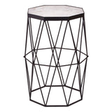 Shalimar Octagonal Black Finish Side Table - SE Home