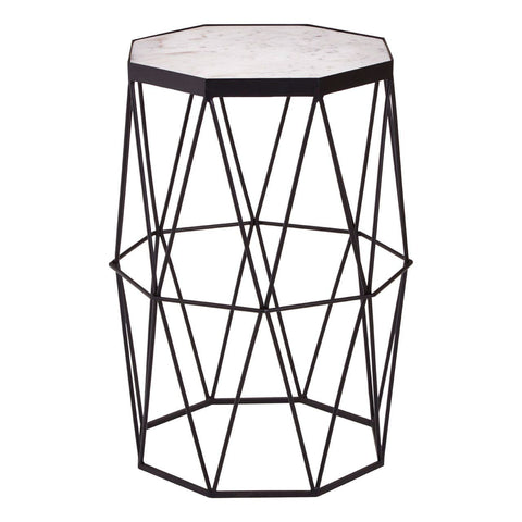 Shalimar Octagonal Black Finish Side Table - SE Home