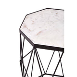Shalimar Octagonal Black Finish Side Table - SE Home