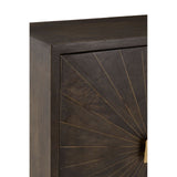 Sagor Cabinet - Grey Finish In Mango Wood With Antique Brass Finish - SE Home