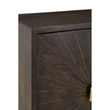 Cabinets & Storage Sagor Cabinet - Grey Finish In Mango Wood With Antique Brass Finish