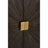 Sagor Cabinet - Grey Finish In Mango Wood With Antique Brass Finish - SE Home