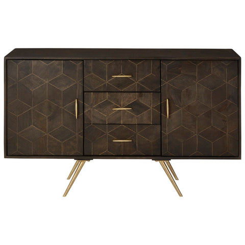 Sagor Sideboard In Mango Wood And A Antique Brass Finish - SE Home