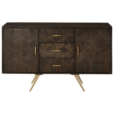 Cabinets & Storage Sagor Sideboard In Mango Wood And A Antique Brass Finish