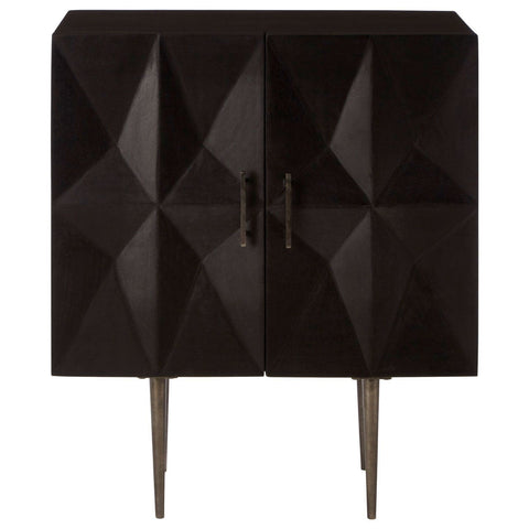 Sabari 2 Door Cabinet In Mango Wood With Antique Brass - SE Home