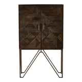 Saira2 Door Cabinet InMango Wood And Grey Finish - SE Home