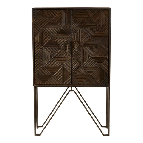 Saira2 Door Cabinet InMango Wood And Grey Finish - SE Home